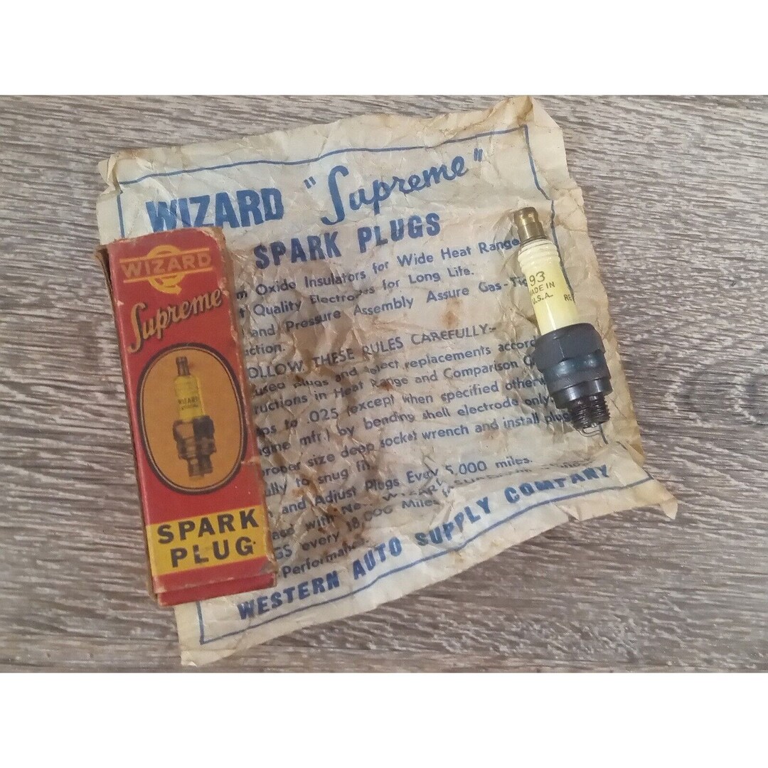 Vintage NOS Wizard Western Auto Supreme Spark Plug 93 USA Etsy