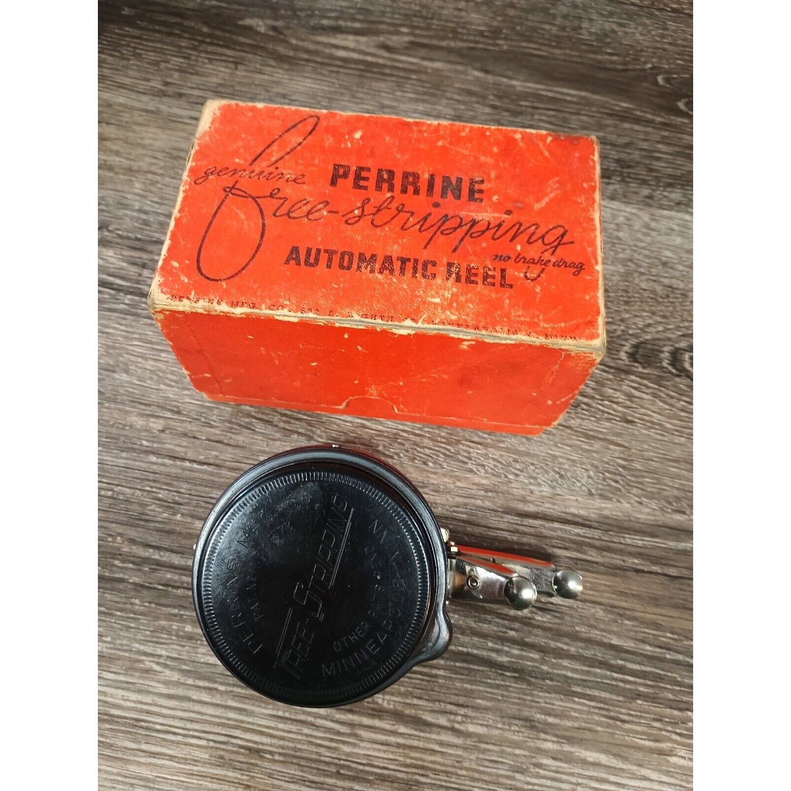 Vintage 1950s Perrine Free Stripping No. 80 Automatic Fly Reel With Box 
