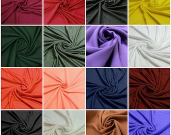 Plain Viscose Jersey Elastane Lycra Stretch ITY Dress Fabric 150cm Wide