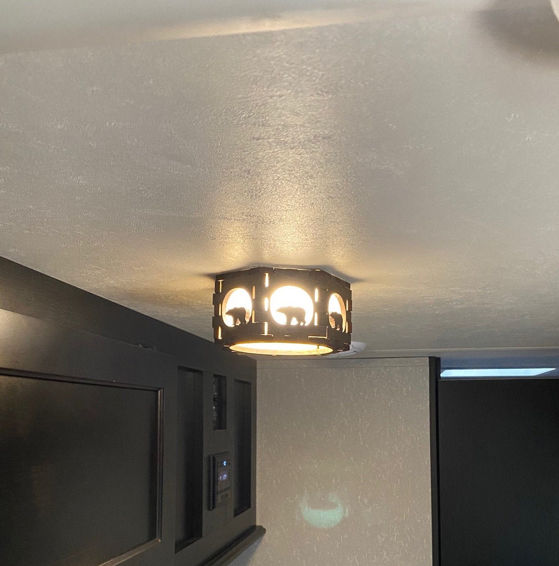 RV Bear Wooden Lamp Shade RV Decor RV Camper Accessories Etsy.de