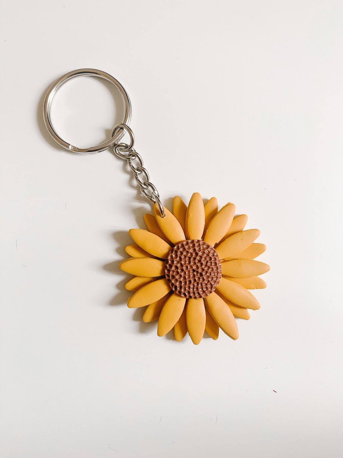 Handmade Sunflower Keyring Sunflower Keychain Sunflower Etsy