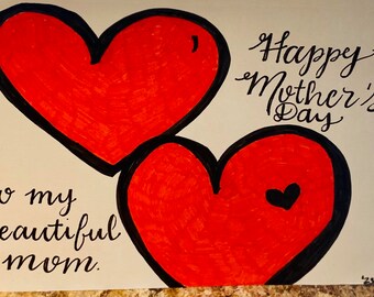 Hearts for Mom | Handrawn Mother’s Day Card