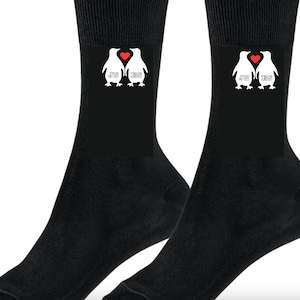 Personalised Penguin Socks/Valentine/Anniversary/Wedding gift