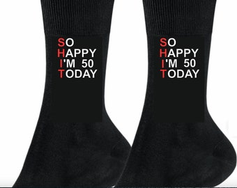50th birthday gift, 50th birthday socks, 50th Birthday gift for Dad, Mum, Grandad, Grandma, Unisex socks, Casual socks, Novelty Gift