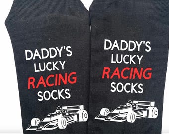 Personalised Lucky Racing Socks, fathers day, mothers day, birthday, anniversary