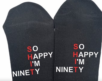 90th Birthday Socks: Funny Novelty Gift