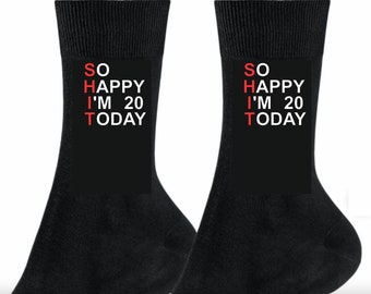 20th Birthday Socks: Funny Novelty Gift