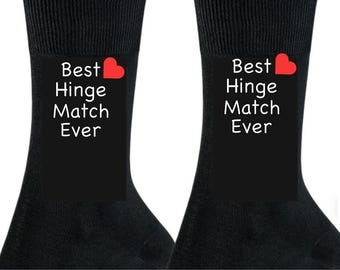 Best Hinge match ever/Boyfriend/Girlfriend socks/Valentines Day/Novelty gift