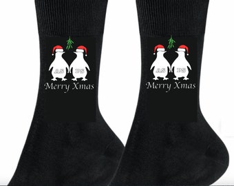 Personalized Penguin Christmas Socks: Novelty Stocking Filler