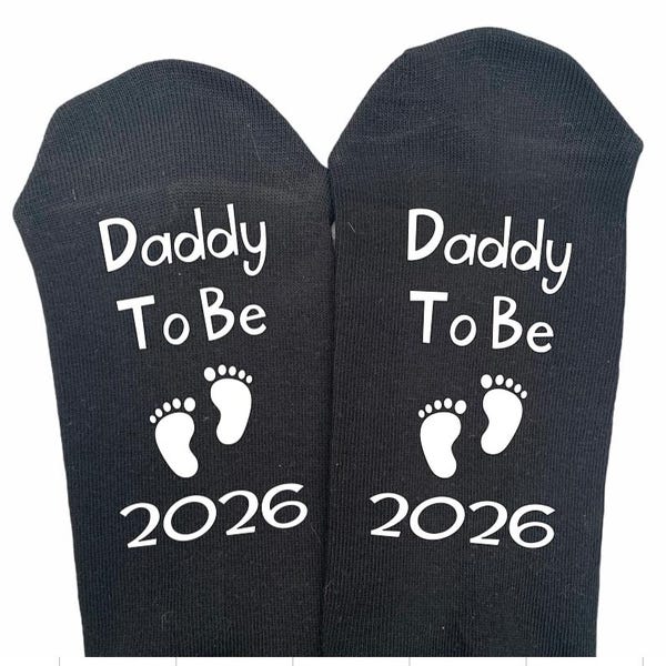 Daddy to be 2026 novelty socks, new dad gift