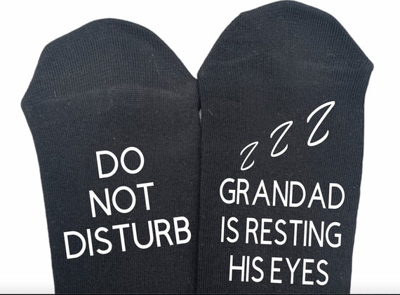 Personalised Do Not Disturb Grandad is Resting His Eyes Socks - Etsy UK