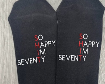 70th Birthday Novelty Socks: Funny Unisex Gift