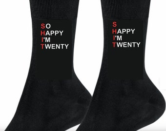 20th Birthday Socks: Funny Novelty Gift
