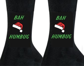 Bah Humbug Christmas socks, novelty socks, stocking filler