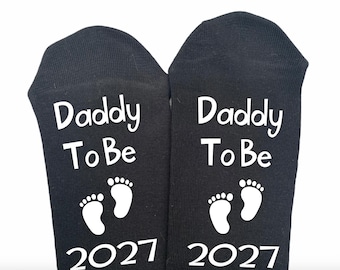 Daddy To Be 2027 novelty socks new Dad gift