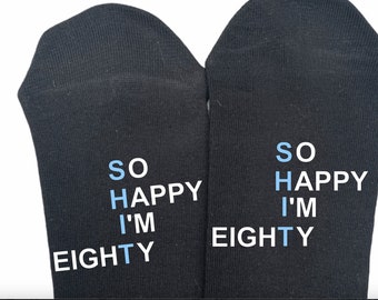 80th Birthday Socks: Novelty Unisex Gift