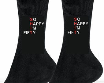 50th birthday gift, 50th birthday socks, 50th Birthday gift for Dad, Mum, Grandad, Grandma, Unisex socks, Casual socks, Novelty Gift