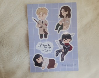 Sale! / SNK-inspired Sticker Sheet! | Pieck Reiner Mikasa Eren | Anime Stickers