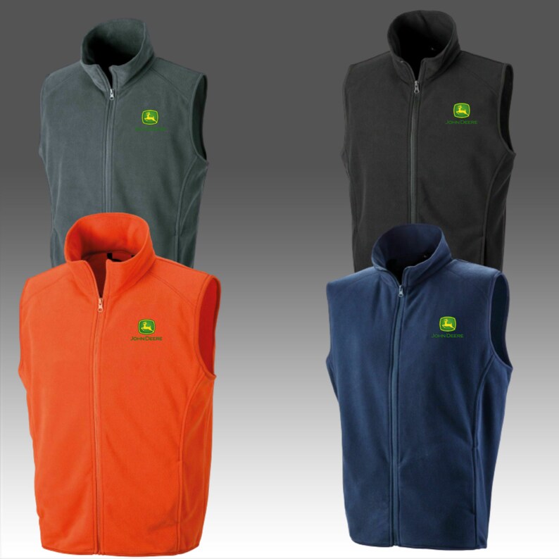 John Deere Premium Microfleece Gilet Bodywarmer Sleeveless Etsy