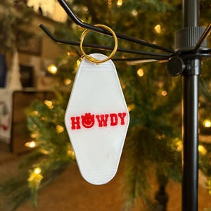 Motel Retro Keychain Howdy / Stocking Stuffers