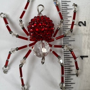 Red Disco Beaded Spider