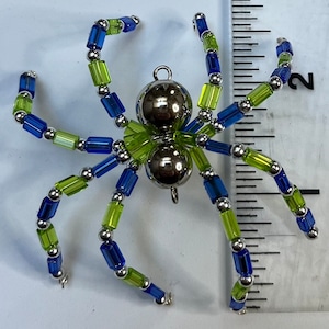 Seahawks Green/Blue Silver Body Beaded Spider