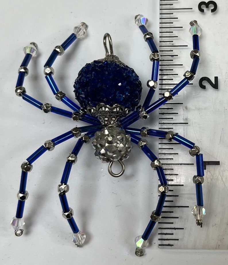 Blue Glitter Disco Ball Beaded Spiders - Etsy