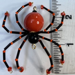 Orange and Black Beaded Spiders