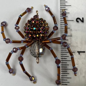 Cinnamon Rose Disco Ball Beaded Spiders