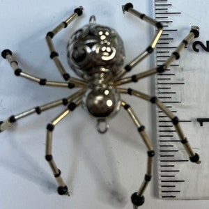 Silver Decorative Beaded Spiders