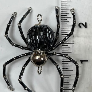 Dark Navy Bugeled Body Beaded Spiders