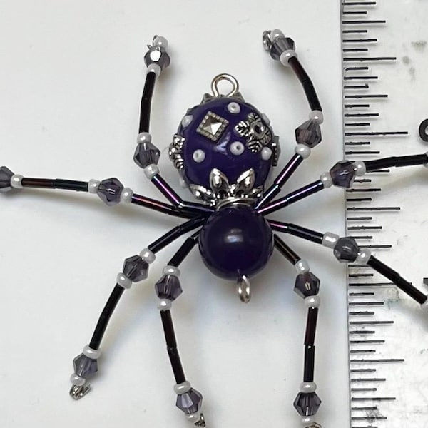Purple Decorative Beaded Spiders