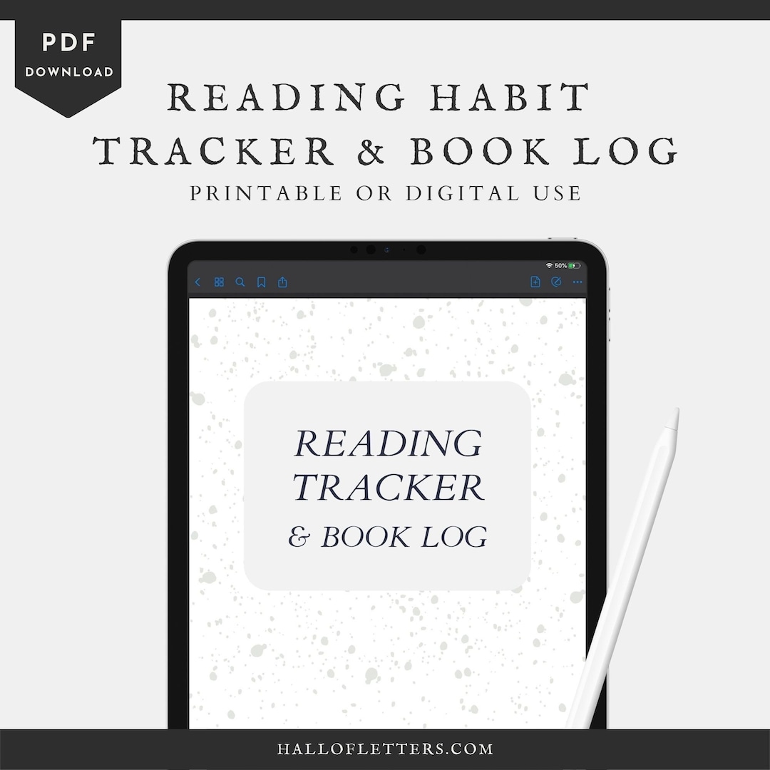 Printable Reading Habit Tracker & Book Log (PDF) - Etsy UK
