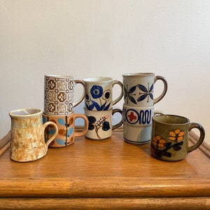 Vintage Speckled Stoneware Mugs (Sold Individually)