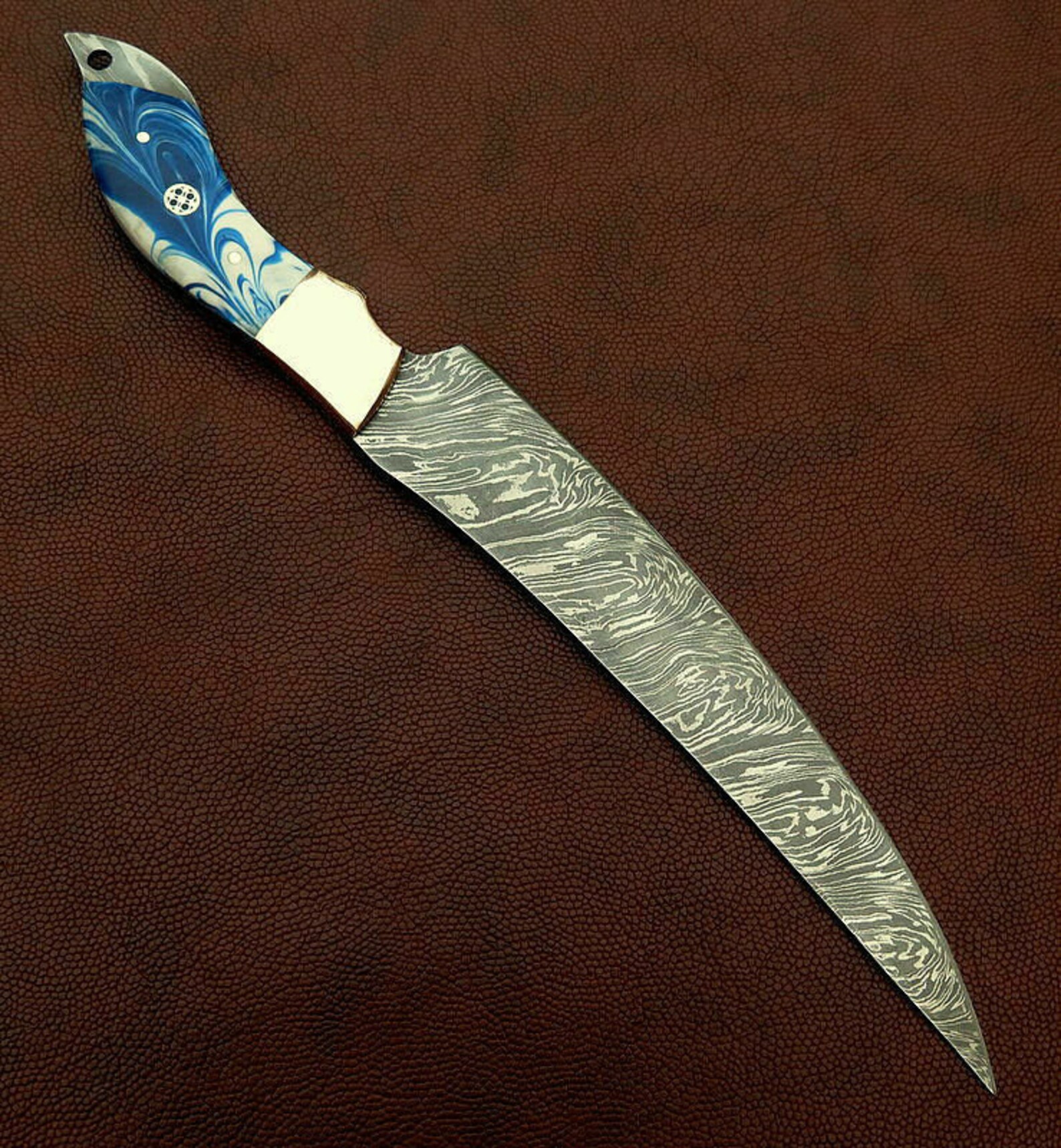 Hand Made Stunning Damascus Steel Fishing Fillet Knife With Etsy