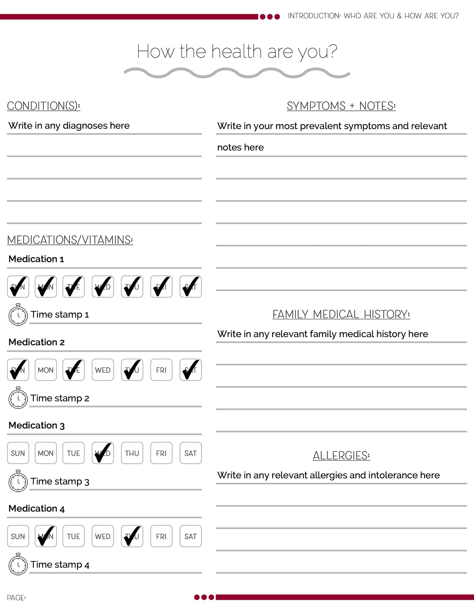 Health Diary Digital PDF Planner Template Physical Mental Etsy Health Diary Digital PDF Planner Template Physical Mental Etsy
