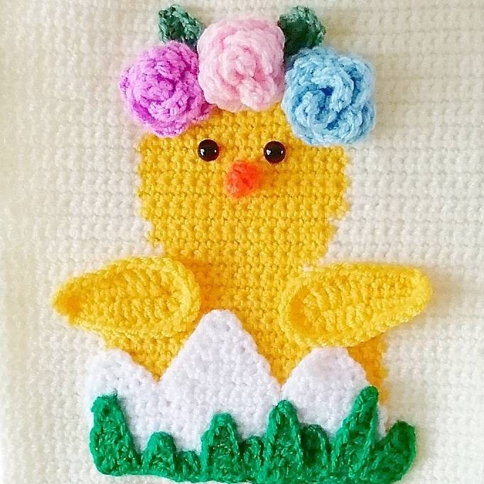 Easter Chicken Crochet wall hanging PATTERN wall hanging Etsy
