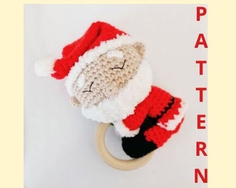 Схема погремушки Санта-Клауса крючком для новорожденных pdf amigurumi santa