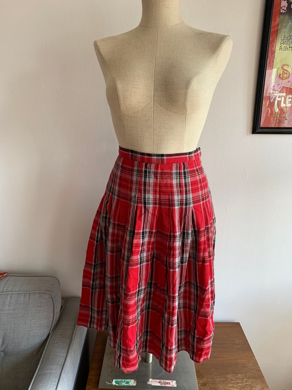 Liz Claiborne Pleated Plaid Skirt | High Rise Plea