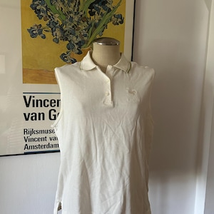 Vintage Tennis Shirt | 100% Cotton Tennis Top | White Sports Shirt | 90s Tennis Shirt | Sleeveless Tennis | 90s clothing | 90s Sportswear