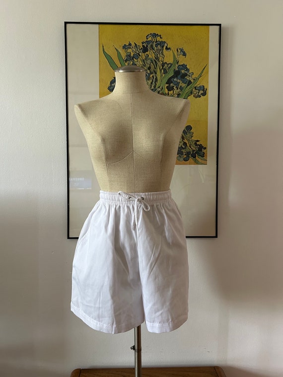 Vintage White Shorts | 90s Shorts | Drawstring Sho