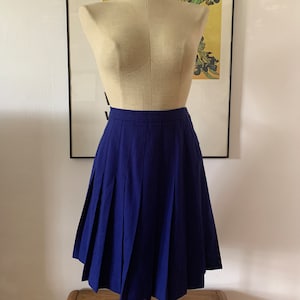 Cobalt Blue Mini Skirt | 100% Wool Skirt | Pleated Skirt | 90s Preppy Skirt | 90s Mini Skirt | Blue Wool Skirt | High Waisted Skirt | 90s