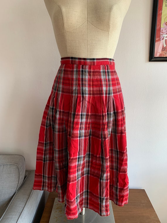 Liz Claiborne Pleated Plaid Skirt | High Rise Ple… - image 2