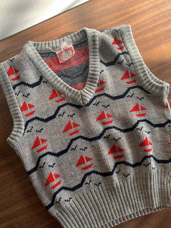 Kids Vintage Vest | Sailboat Vest | Kids Yacht Cl… - image 1