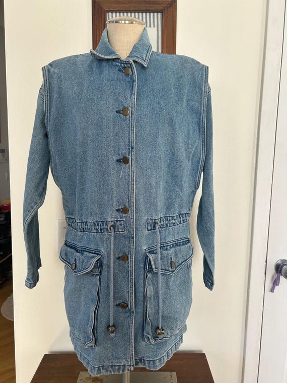 Vintage Oakbrook Sports Jean Jacket | Denim Jacket | Drawstring Denim Jacket | 80s Coats | 80s Denim Jacket | 100% Cotton Denim Jacket | 80s