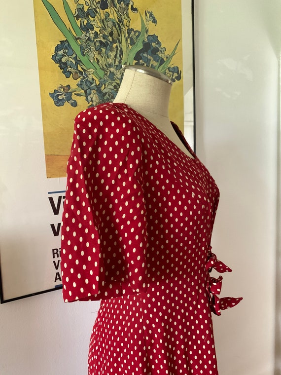 Vintage Red Polka Dot Dress | Short Sleeve Dress … - image 3