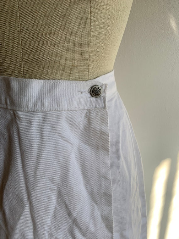 100% Cotton Skort | White Skort | Button Wrap Mini Skort| High Waisted Skort