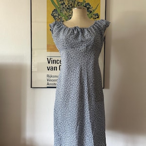 Vintage Floral Dress | Short Summer Dress | Blue Floral Mini Dress | Romantic Dress | 90s Dress | 90s Clothing | Short Dress | Blue Dress