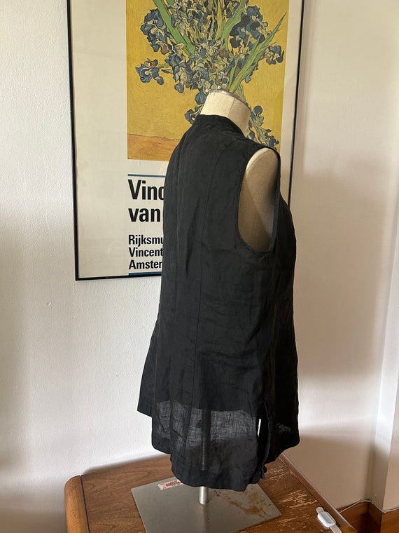 Black Linen Top | Linen Clothing | Vintage Top | … - image 4