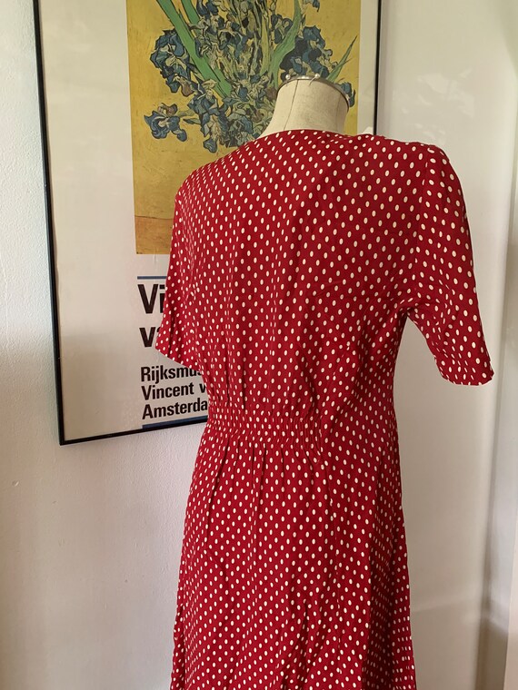 Vintage Red Polka Dot Dress | Short Sleeve Dress … - image 4